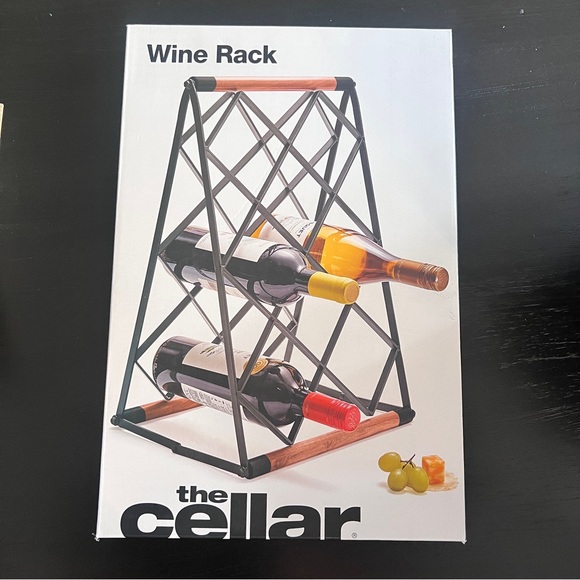 The Cellar Wine Rack Wood And Steel 9.25”x12.2” - Picture 2 of 7